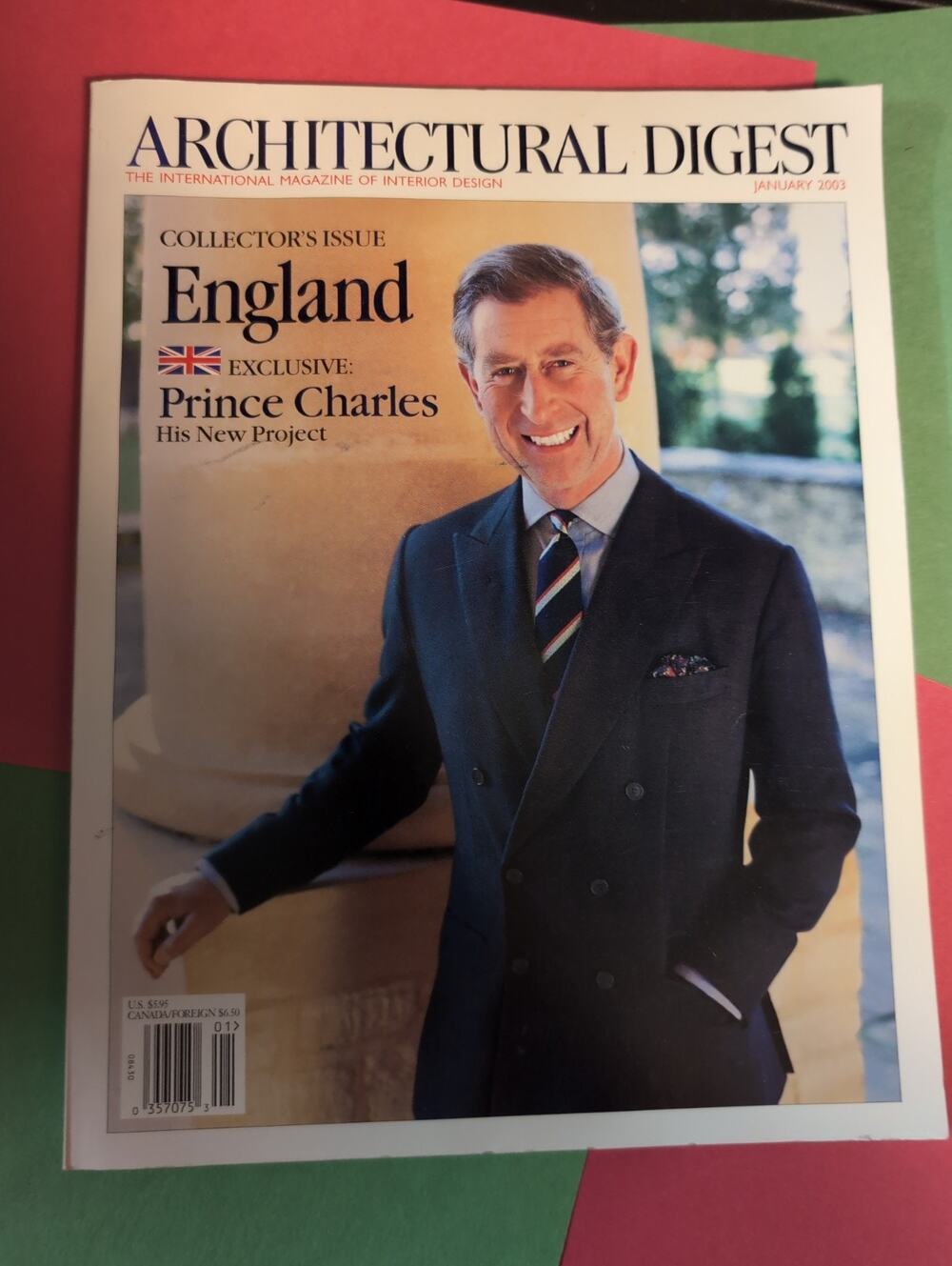 Vintage Architectural Digest Prince Charles England Cover January 2003